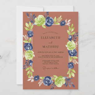 Invitación Boda Pintada Terracota Marina