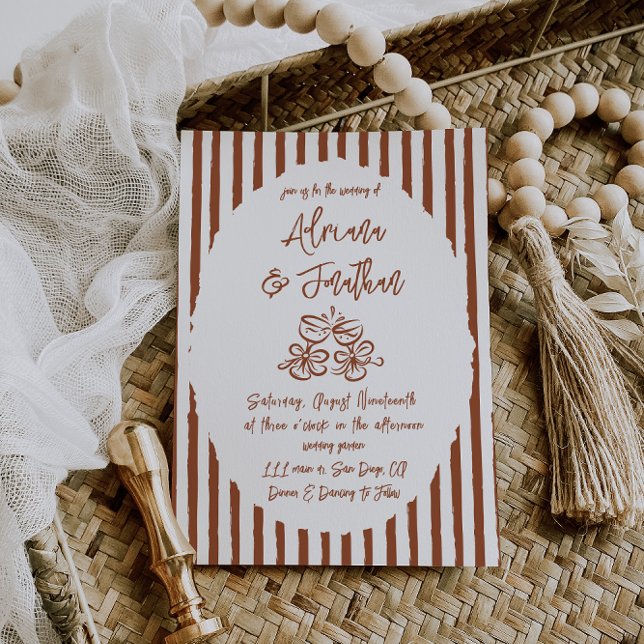 Invitación Boda pintado a mano de Terracotta (Subido por el creador)