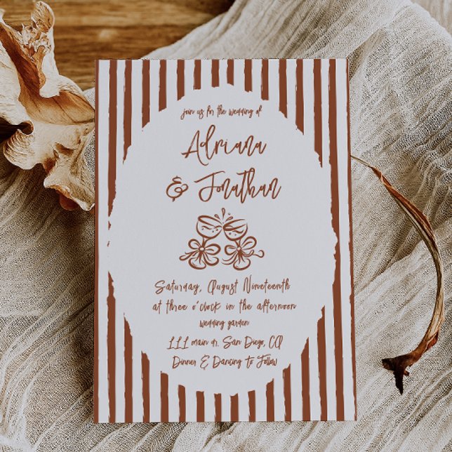 Invitación Boda pintado a mano de Terracotta (Subido por el creador)