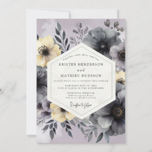 Invitación Boda Pintoresca de Pizarra y Lavanda