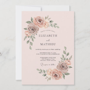 Invitación Boda Pintoresca Flor de Melocotón