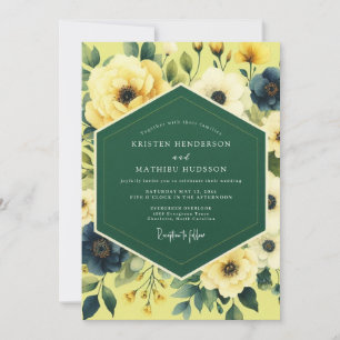 Invitación Boda Pintoresca Índigo Canario