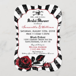 Invitación Boda pirata Gótico Rosas duchas de novias