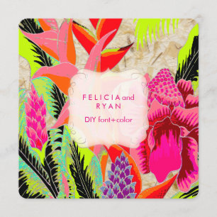 Invitación Boda PixDezines antorcha jengibre/heliconia/Luau