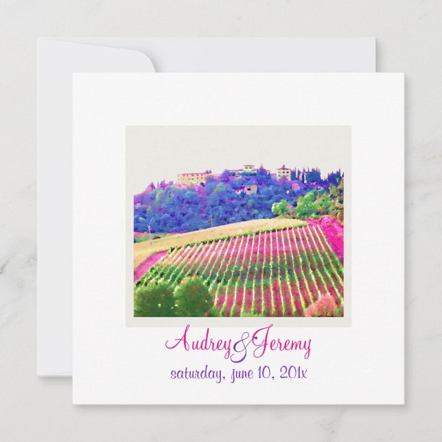 Invitación Boda PixDezines Tuscany Vinyard/destino (Anverso)