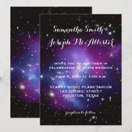 Invitación Boda Planetario Cúmulo Galaxia Púrpura