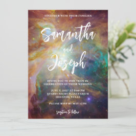 Invitación Boda Planetario Nebulosa de Orión Verde Azulado Ox