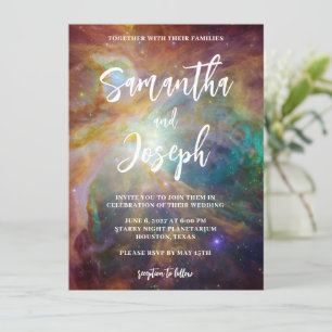 Invitación Boda Planetario Nebulosa de Orión Verde Azulado Ox