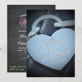 Invitación Boda Plata Amantes Padlock Fab Fun