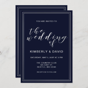 Invitación Boda Plata de la Marina Clásica