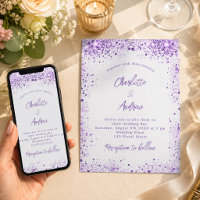 Boda plata violeta púrpura destellos