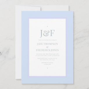 Invitación Boda plateada moderna, azul hielo y lila