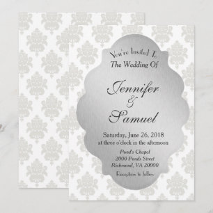 Invitación Boda plateado