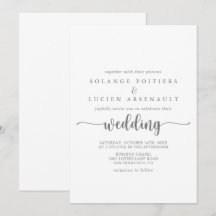 Boda plateado de caligrafía minimalista