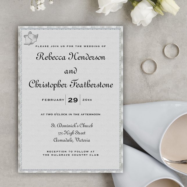 Invitación Boda plateado y gris pálido de la iglesia (Subido por el creador)