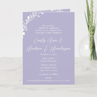 Invitación Boda plegable de flor silvestre de color personali
