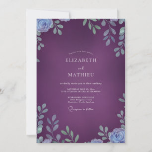 Invitación Boda Plumosa de Hojas de Pizarra