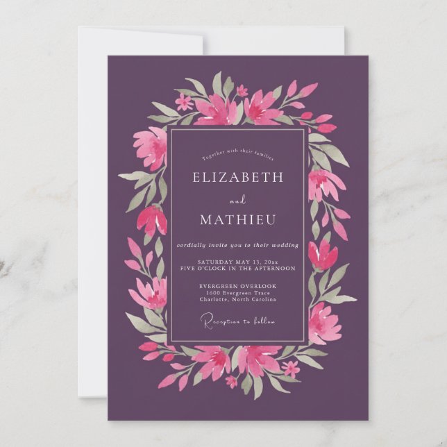 Invitación Boda Poética de Ciruela de Primavera (Anverso)