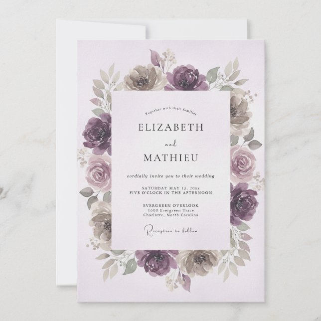 Invitación Boda Poética de Invierno con Ciruela (Anverso)