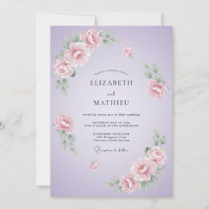 Invitación Boda poética de lila en primavera
