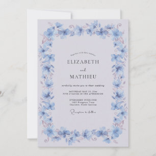 Invitación Boda poética de primavera azul aciano