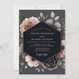 Invitación Boda Poética Rubor de Carbón