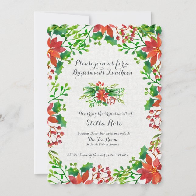 Invitación Boda Poinsettia (Anverso)