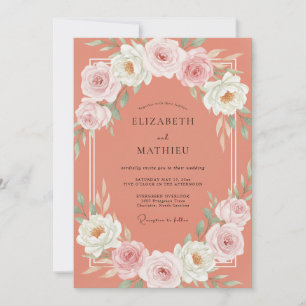 Invitación Boda Polvo de Coral Flor