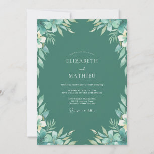 Invitación Boda Polvo de Follaje de Eucalipto Espuma de Mar