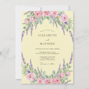 Invitación Boda Polvo de Mantequilla Pétalo de Lila