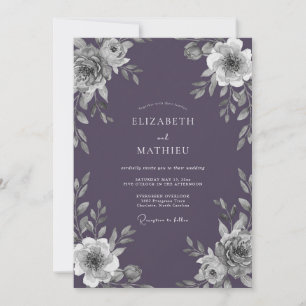 Invitación Boda Polvorienta de Hojas de Violeta