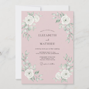 Invitación Boda polvorienta rosa prístina de primavera