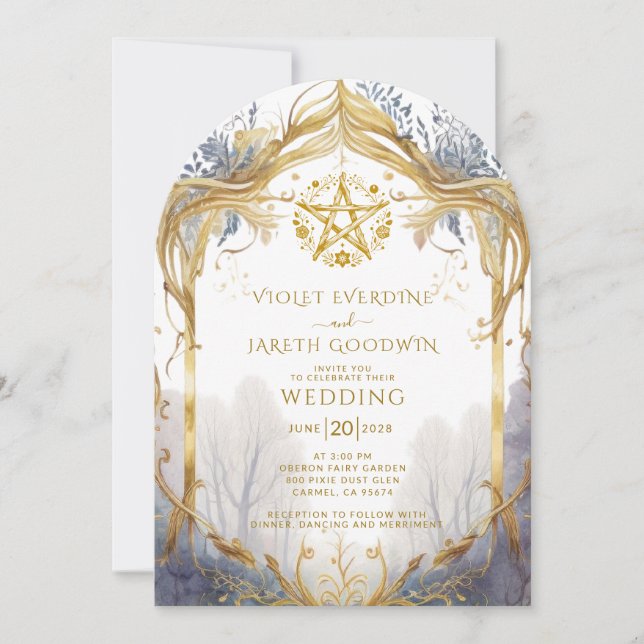 Invitación Boda Portal del Bosque Encantado (Anverso)