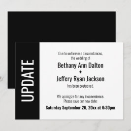 Invitación Boda posponada de actualización negrita