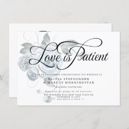 Invitación Boda posponado acuarela azul turbio