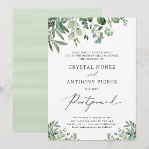 Invitación Boda Pospone el cambio de fecha de salida de eucal