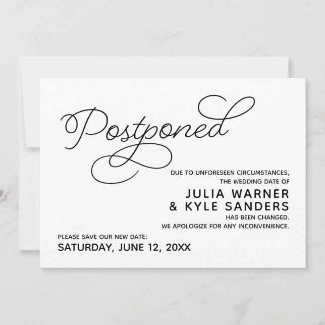 Invitación Boda pospuesta (Anverso)