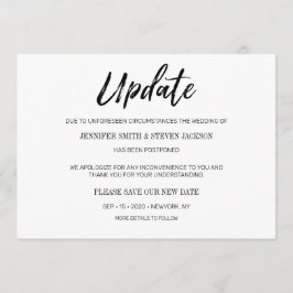 Invitación Boda pospuesta "Actualización" manuscrita