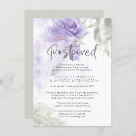 Invitación Boda pospuesta acuarela floral púrpura