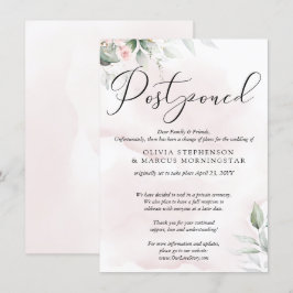 Invitación Boda pospuesta acuarela rosa pálido blush