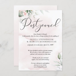 Invitación Boda pospuesta acuarela rosa pálido desvanecido