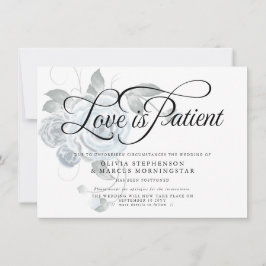 Invitación Boda pospuesta Aquarela Floral Azul Polvoriento