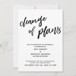 Invitación Boda pospuesta "Cambio de planes"