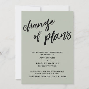 Invitación Boda pospuesta "Cambio de planes" Carta de Sage