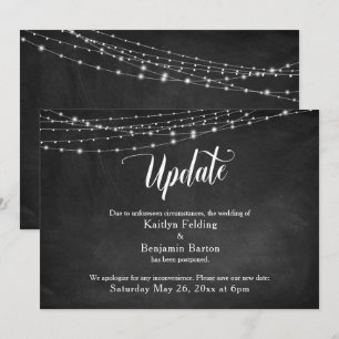 Invitación Boda pospuesta de calkboard y luces