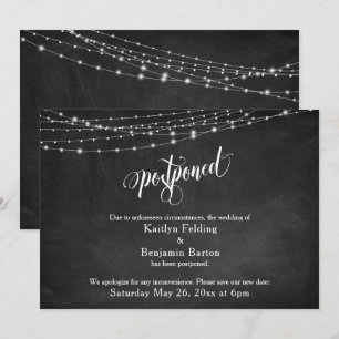 Invitación Boda pospuesta de calkboard y luces
