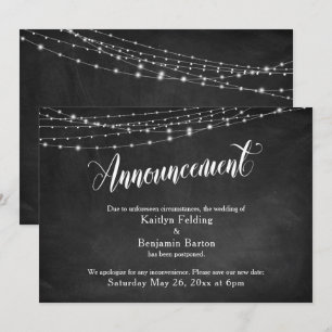 Invitación Boda pospuesta de calkboard y luces