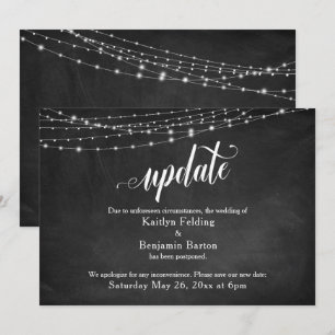Invitación Boda pospuesta de calkboard y luces