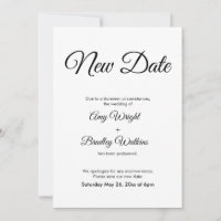 Invitación Boda pospuesta elegante nueva fecha