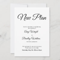 Invitación Boda pospuesta  elegante nuevo plan